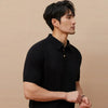 Timeless Easy-Wear Prestige Knitted Placket-Neck Short Sleeve T-Shirt