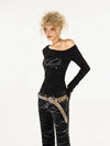 Yedinas Visual Black Long Sleeve T-Shirt