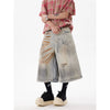 Heritage Rust Dyed Wide Leg Denim Shorts