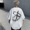 Obsidian Letter Print Crewneck T-Shirt