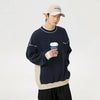 Patchwork Oversize Termal Sweatshirt, kombin görünüm — Navra Wear