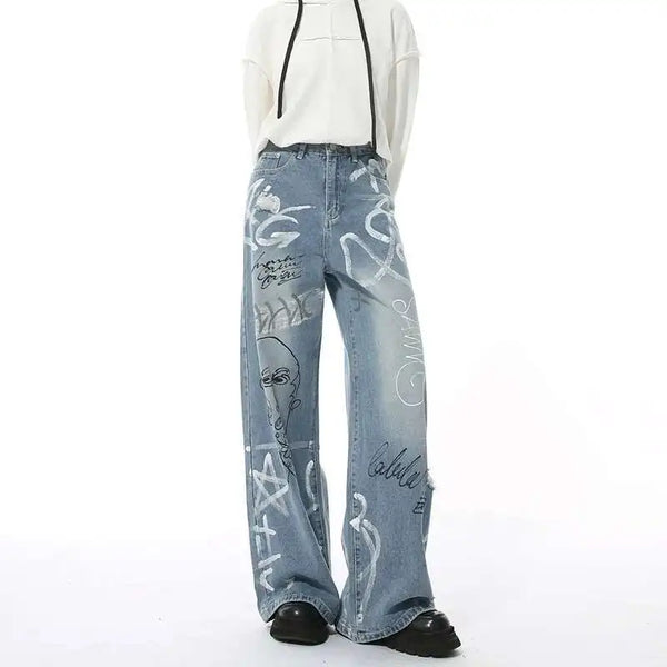 Essential Hand-Painted Scrawl Denim