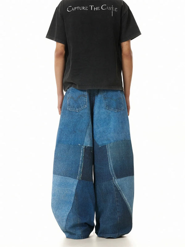 Metro Faded Relaxed Bell Leg Utility Denim alternatif görünüm