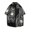 Mens Ice Silk Retro Print Relaxed Top