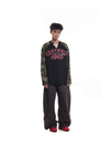 Faded Era Terrain-Print Henley Collar Long T-Shirt