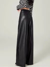 High-Rise Drape Leather Trousers