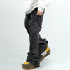 Y2K Yıkanmış Baggy Jean Pantolon, yakın çekim — Navra Wear