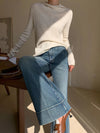 Women Chic Bell High-Rise Bootcut Denim