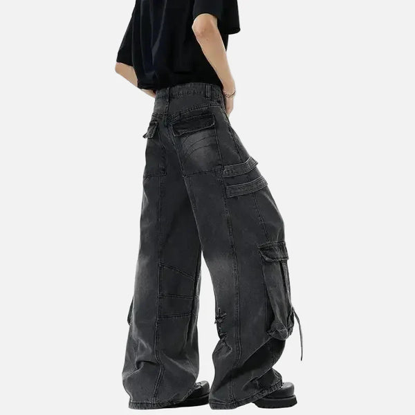 All-American Multi-Pocket Wide Leg Denim Jeans alternatif görünüm