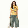 Throwback Yellow Imprinted Slimming Short Sleeve T-Shirt