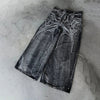 Vintage Baggy Gotik Baskılı Jean Pantolon, yakın çekim — Navra Wear