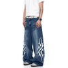 summer Breathable High-Rise Bell Leg Printed Denim