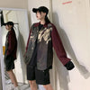 Crimson Oversized Retro Woven Top
