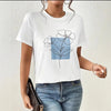 Women Floral Back-In-Time Patterned Everyday White T-Shirt