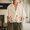 Bloom Print Airy Lapel Loose Top