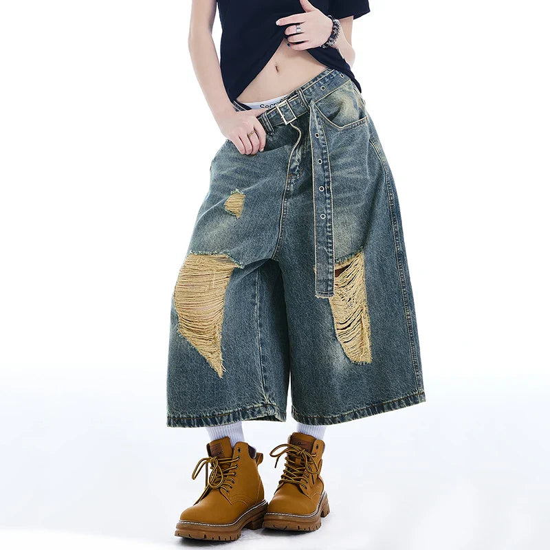 Investment Piece Western Style Denim Shorts