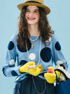 Dot Polka Blue Soft Long Sleeve T-Shirt