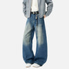 Durable Contrast Color Curved Knife Bell-Leg Denim