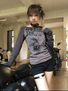 Raw-Edge Turn-Of-Era Artwork Print T-Shirt