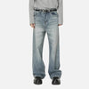Blue Moustache Effect Rinse Faded Denim