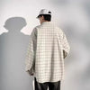 Mens Corduroy Plaid Hip Hop Retro Top