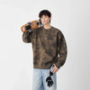 Batik Desenli Bisiklet Yaka Sweatshirt, önden görünüm — Navra Wear