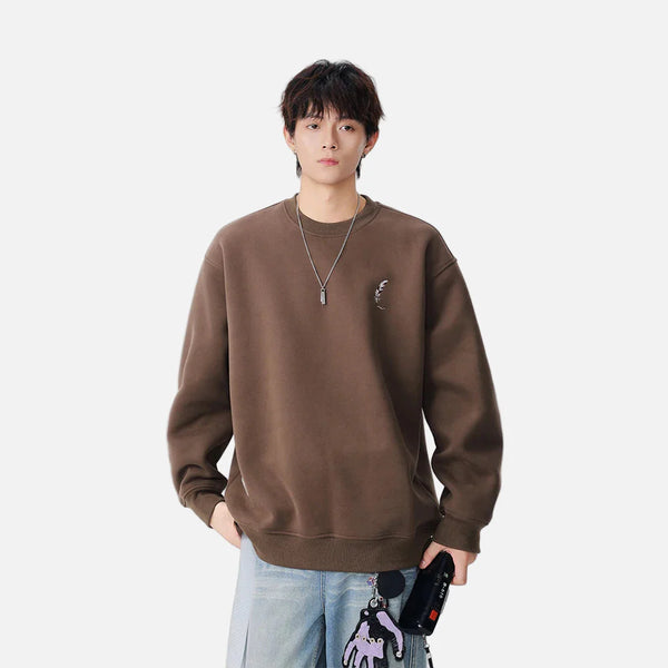 Plush Stitch Crewneck Sweatshirt alternatif görünüm