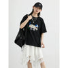 Pup-Print Sewn-Detail Laid-Back Short T-Shirt