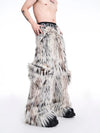 Faux Fur Leopard Oversized Trousers