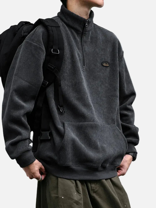 Japan Cord Half-Zip Street Top alternatif görünüm
