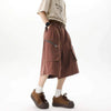 Metro Plain Tone Wide Leg Field Denim Shorts