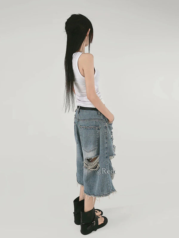 Urban Beat Elevated Heritage Blue Denim Shorts alternatif görünüm