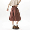 Metro Plain Tone Wide Leg Field Denim Shorts