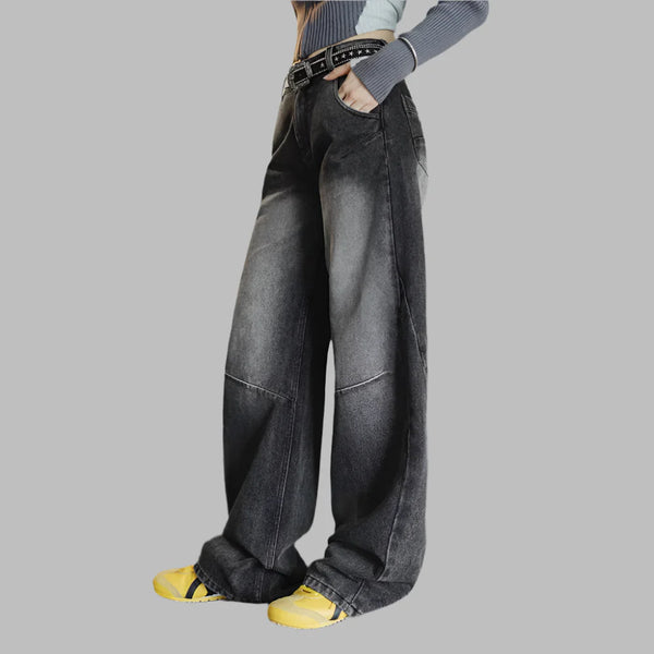 Black Mid-Waist Classic Cut Denim