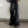 Luxe Designer Black Cargo Leather