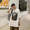 Street-Culture Oversized Obsidian Print T-Shirt