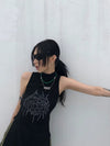 Black Noir-Edge Tank Cyber Millennium Top