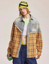Worn Denim Plaid Fall Long Shirt