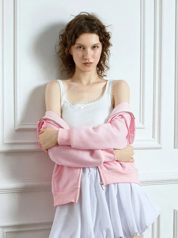 Pink Bow Print Long Sleeve Top alternatif görünüm