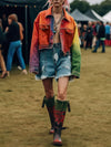 2000s Faded Cropped Denim Jacket