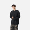 Worn-In Block-Color Color Crew Neck Long Sleeve T-Shirt