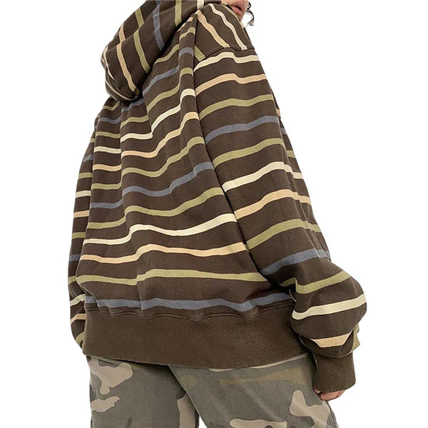 Stripe Aesthetic Long Sleeve Top alternatif görünüm