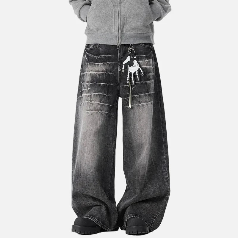 Heritage Lightning Pattern Relaxed Relaxed Denim