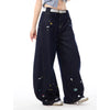 Comfortable Urban Beat Kpop Cartoon Print Bell Leg Denim