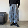 Floral Stitch Baggy Wide-Leg
