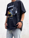 Lived-In Stone-Rinsed Portrait Print Short Sleeve T-Shirt