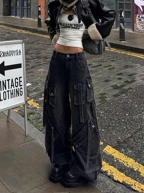 Heritage Tie-Up High Waisted Emo Denim alternatif görünüm