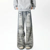 Chic Woodland Torn Mosaic Wide Denim