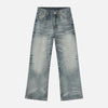 Vintage Yıkanmış Western Baskılı Jean Pantolon, yakın çekim — Navra Wear