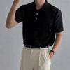 High-End Knitted Placket-Neck Business Off-Duty T-Shirt